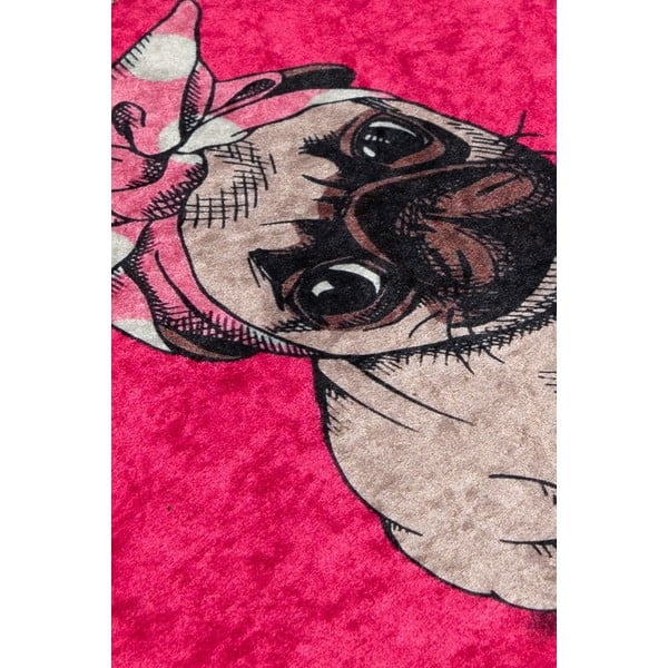 Ružičasta kupaonska prostirka 40x60 cm Pink Pug – Foutastic-image-2
