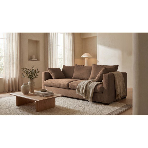 Svjetlo smeđa sofa od samta 220 cm Comfy – Scandic-image-1
