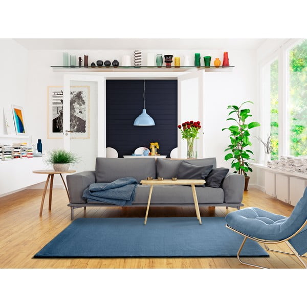 Plavi tepih Universal Berna Liso, 80 x 150 cm-image-1