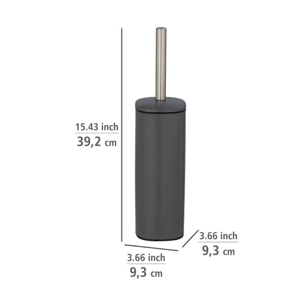 Tamno siva WC četka od nehrđajućeg čelika Wenko Alassio-image-1