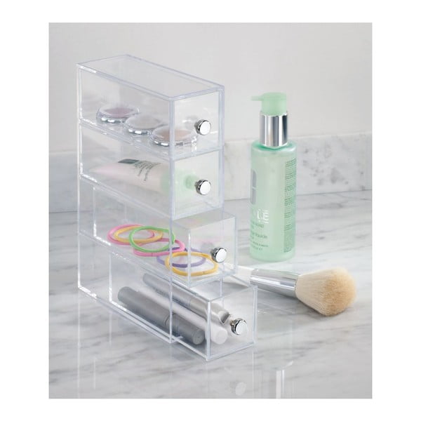 Prozirna kutija za odlaganje s četiri ladice iDesign Tower-image-1