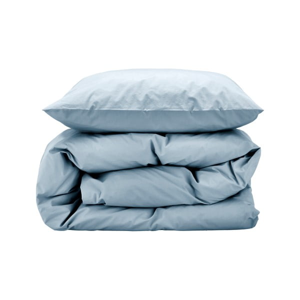 Plava posteljina za krevet za jednu osobu od pamučnog perkala 140x200 cm Crisp – Södahl