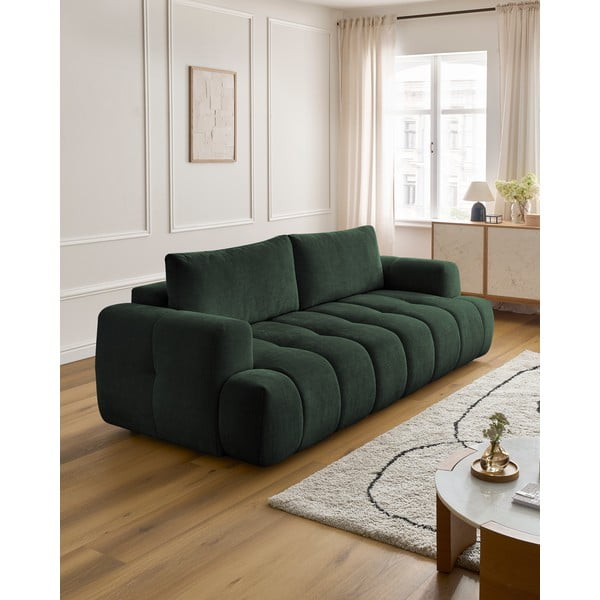 Zelena sklopiva/s prostorom za odlaganje sofa 251 cm Fuji – Bobochic Paris-image-1