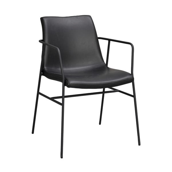Crna blagovaonska stolica s presvlakom od imitacije kože Rowico Huntingbay