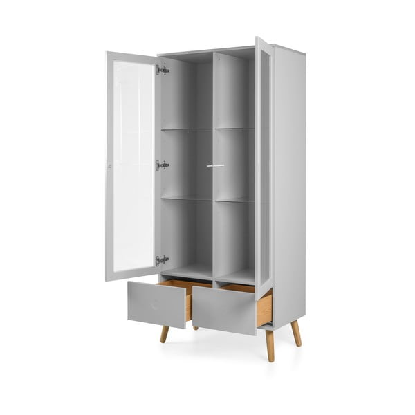 Siva vitrina s nogama od hrastovog drva Tenzo Dot, visina 175 cm-image-3