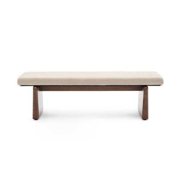 Bež/u tamnoj prirodnoj boji klupa od šenila Topaz – Kave Home