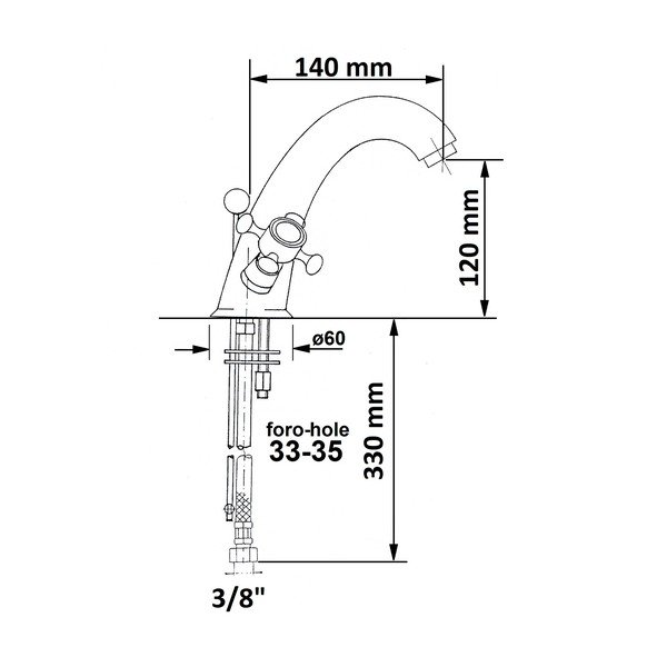 Stojeća slavina za umivaonik u zlatnoj boji Antea – Sapho-image-1