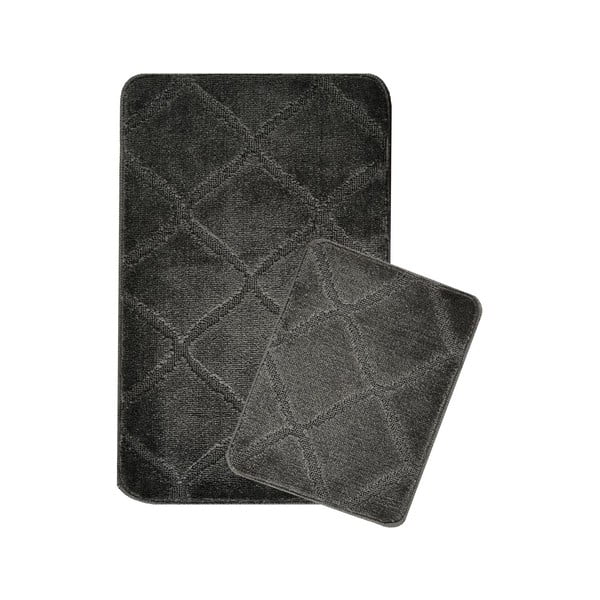 Antracitno sive kupaonske prostirke u setu 2 kom 50x80 cm Cizgili – Foutastic