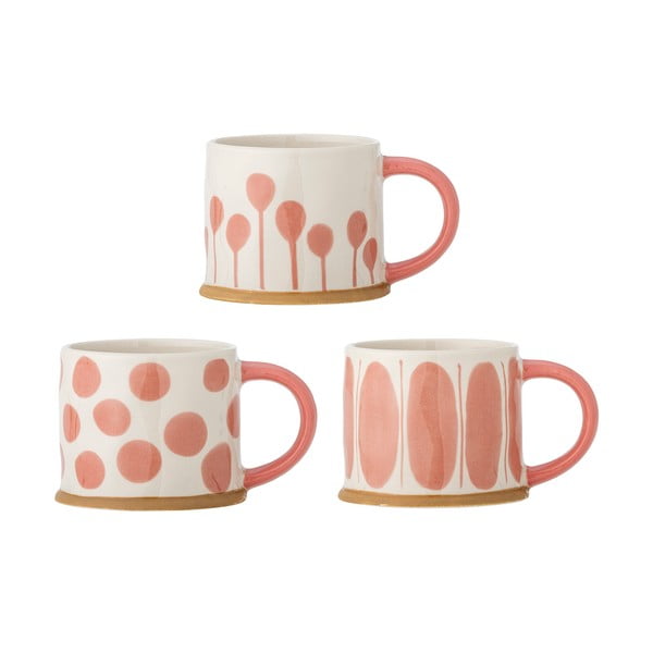 Šalice u setu 3 kom od kamenine u boji lososa/krem 450 ml Linora – Bloomingville