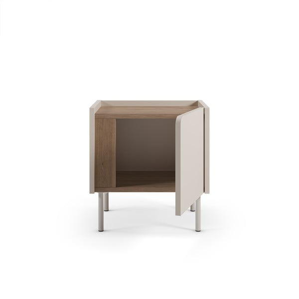 Krem/u prirodnoj boji noćni ormarić u dekoru hrasta Lucile – Marckeric-image-4