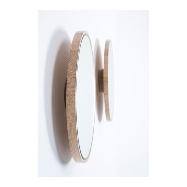 Zidno ogledalo s okvirom od masivnog drveta hrasta Gazzda Look, ⌀ 32 cm-image-3