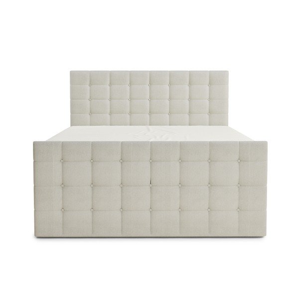 Krem boxspring krevet s prostorom za odlaganje 200x200 cm Tasca – Maison de Rêve-image-2