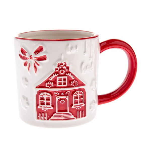 Bijela keramička šalica s božićnim motivom Christmas cottage – Dakls