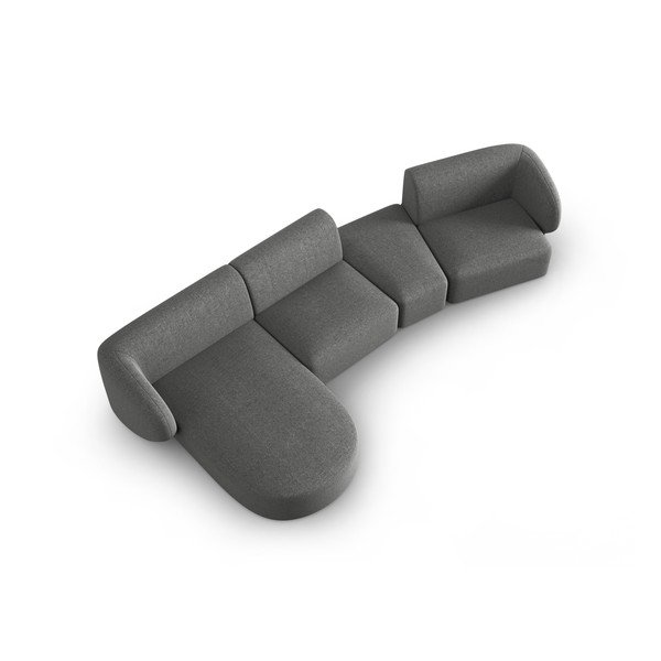 Siva kutna garnitura od šenila (s lijevim kutom/s ležaljkom) Paolo – Milo Casa-image-1