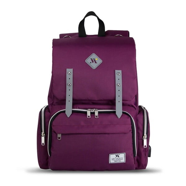Ljubičasti ruksak za majke s USB priključkom My Valice MOTHER STAR Baby Care Backpack-image-2