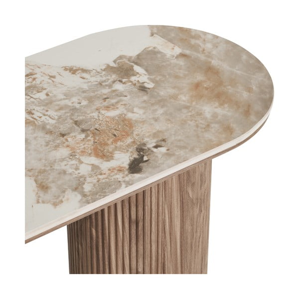 Bež/u prirodnoj boji pomoćni stol s pločom stola u mramornom dekoru 40x120 cm Athens – House Nordic-image-3