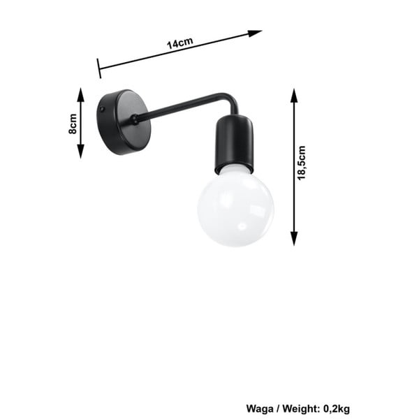 Crna zidna lampa Sollux Donato-image-2