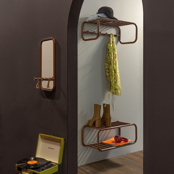 Tamno smeđi metalni viseći ormarić za cipele 72x28x35 cm Retro – Spinder Design-image-1