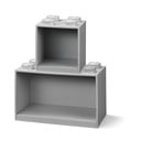 Set od 2 dječje sive zidne police LEGO® Brick