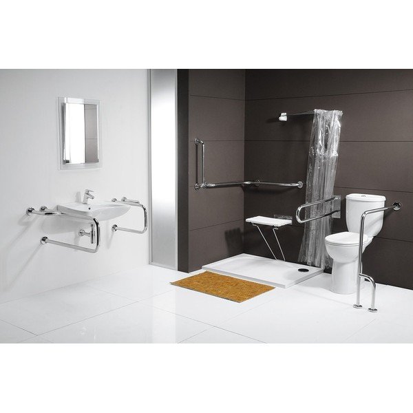Zidna ručka za kupaonicu od nehrđajućeg čelika 52 cm Handicap Left – Sapho-image-1