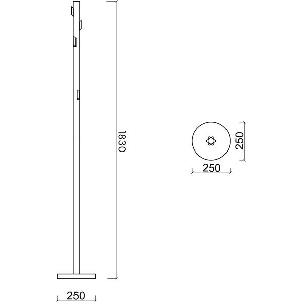 Bež metalna vješalica ø 25x183 cm Yuko – noo.ma-image-3