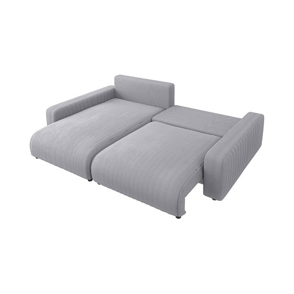 Svijetlo siva sklopiva kutna garnitura od samta (promjenjiva) Sara – Ropez-image-4