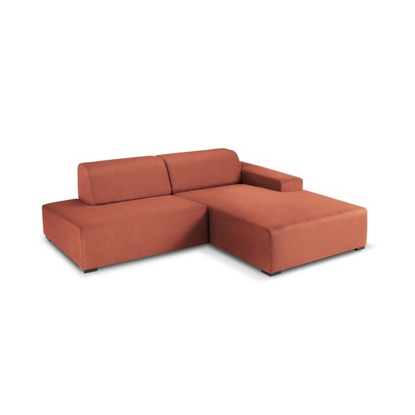 Roza baršunasta kutna sofa Cosmopolitan Design Hobart, desni kut-image-3