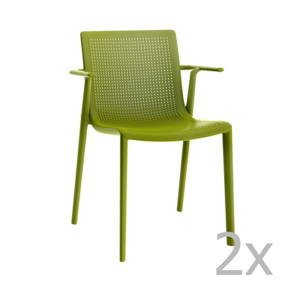 Set od 2 zelene vrtne stolice Resol Beekat