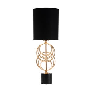Crna/u zlatnoj boji stolna lampa s tekstilnim sjenilom (visina 58,5 cm) Circly – Mauro Ferretti