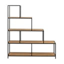 Crna polica za knjige u dekoru hrasta 135x150 cm Seaford - Actona