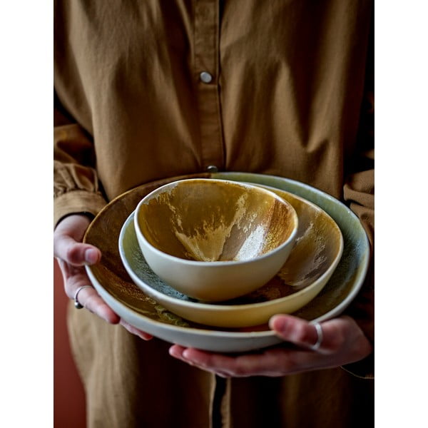 Krem zdjelice u setu 4 kom od kamenine 625 ml Lacey – Bloomingville-image-4