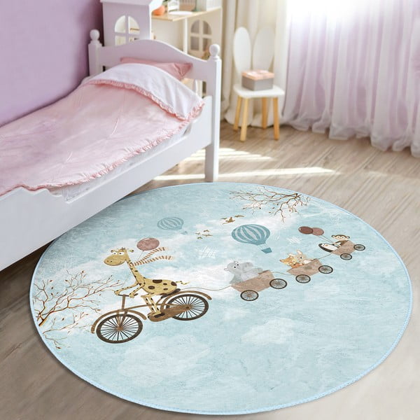 Svijetlo plavi dječji tepih ø 120 cm Comfort – Mila Home-image-4