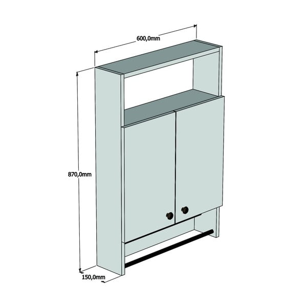 Bijeli kupaonski ormarić s stalkom za ručnike, Kupaonski ormarić-image-3