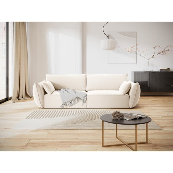 Bež baršunasta sofa 208 cm Vanda – Mazzini Sofas-image-1