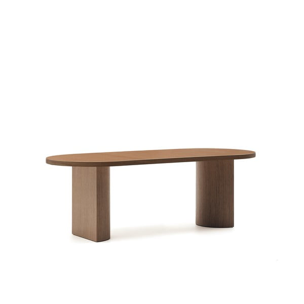 Okrugao blagovaonski stol s pločom stola u dekoru oraha 100x200 cm Nealy – Kave Home-image-4