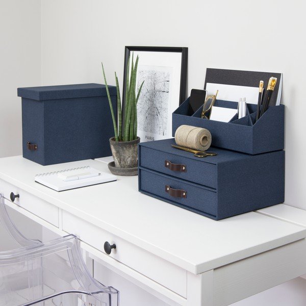 Tamnoplavi 2-kata organizator Bigso Box of Sweden Birger, 33 x 25,5 cm-image-2