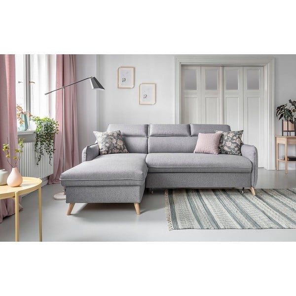 Svijetlo siva sklopiva kutna garnitura (s lijevim kutom) Sweet Harmony – Miuform-image-1