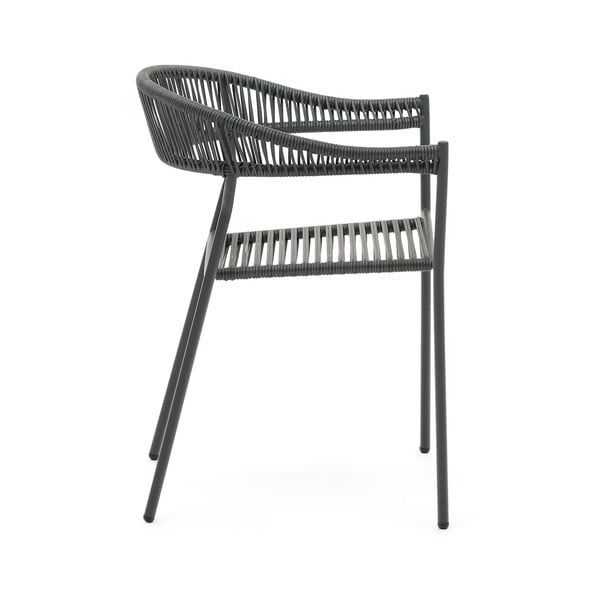 Sive blagovaonske stolice u setu 4 kom od umjetnog ratana Futadera – Kave Home-image-2