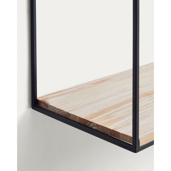 Crna/u prirodnoj boji polica od masivne jele 90 cm Elisha – Kave Home-image-3