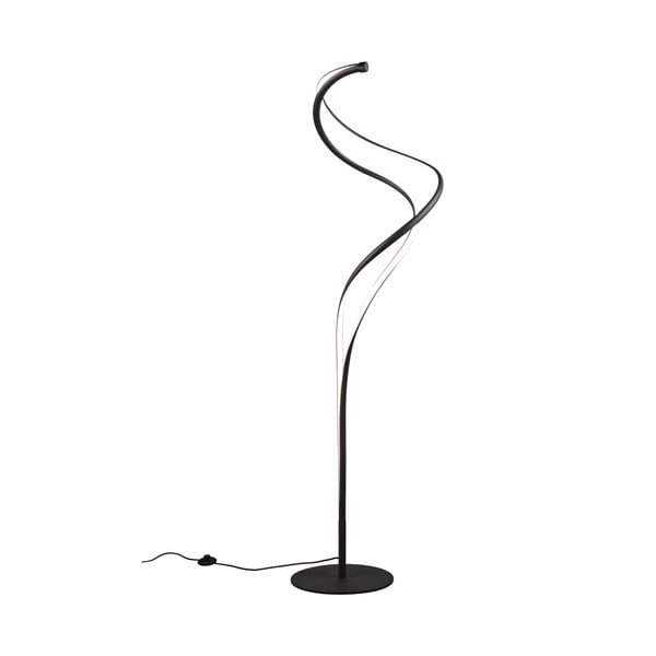 Crna LED stojeća svjetiljka s metalnim sjenilom (visina 160 cm) Nala – Trio Select