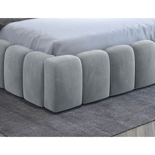 Svijetlo sivi tapecirani bračni krevet s prostorom za odlaganje s podnicom 160x200 cm Lamica – ELTAP-image-4