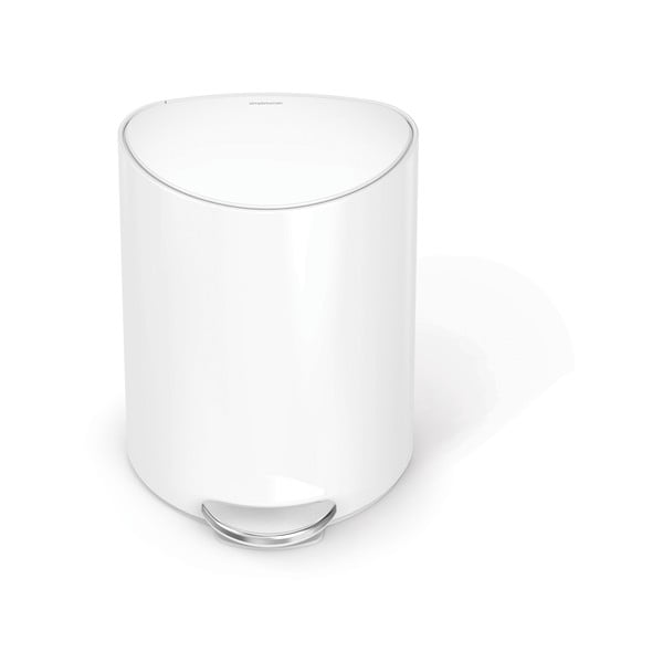 Bijela metalna kanta za smeće s pedalom 6 l – simplehuman-image-2