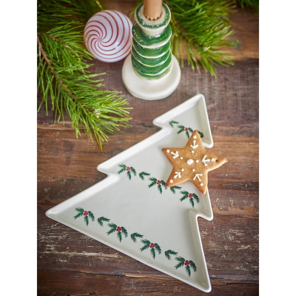 Krem tanjur s božićnim motivom za serviranje od kamenine Berry – Bloomingville-image-1