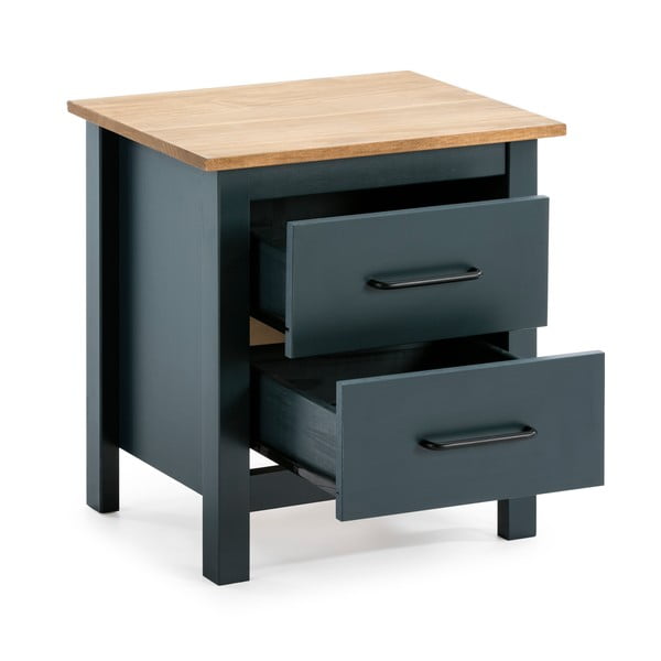 Tamno plavi noćni ormarić od masivnog bora Miranda – Marckeric-image-3