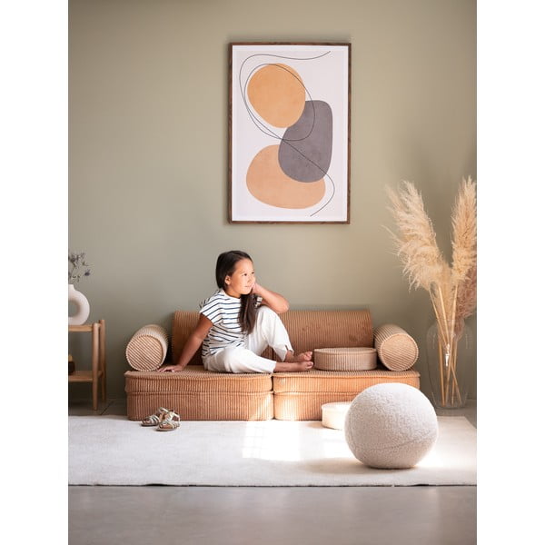 Smeđi dječji kauč od samta 132 cm Settee – Wigiwama-image-3