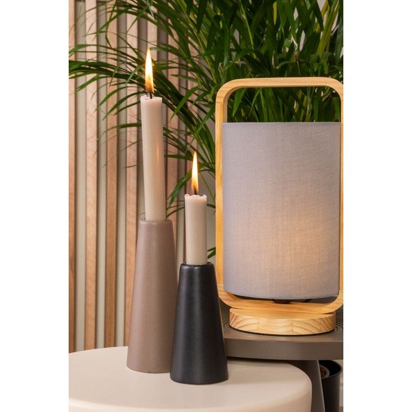 Siva stolna lampa Leitmotiv Snap, visina 21,5 cm-image-1