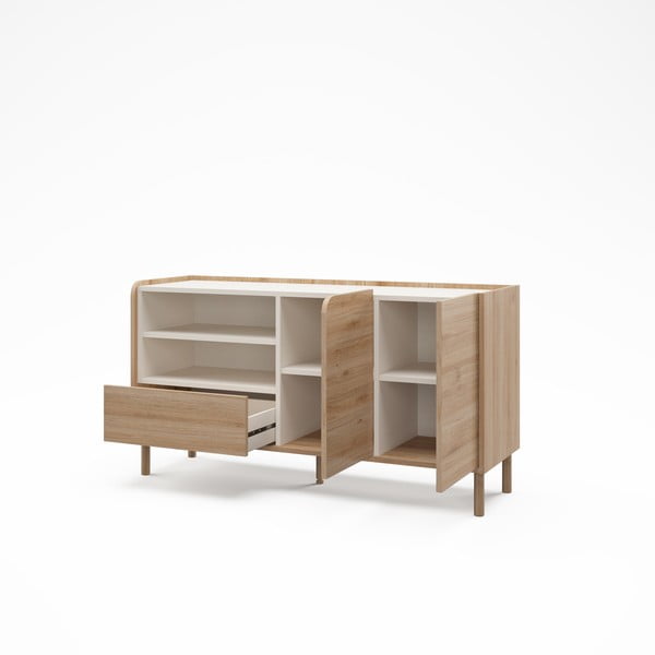 Komoda u dekoru hrasta u prirodnoj boji 141x75,5x44 cm Monza – Marckeric-image-2