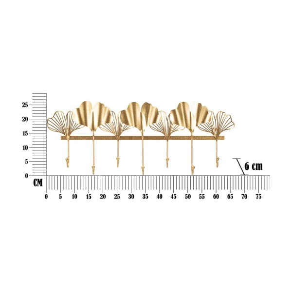 Zidna vješalica zlatne boje Mauro Ferretti Leaves-image-2
