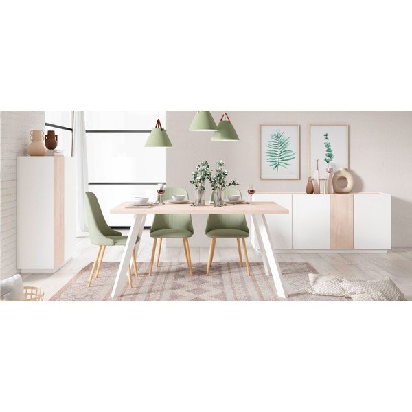 Bijela/u prirodnoj boji komoda u dekoru hrasta 180x78 cm Udine – Marckeric-image-1