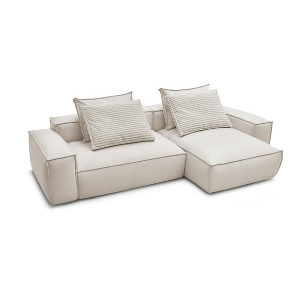 Bež kutna garnitura od imitacije kože (promjenjiva) Boheme – Bobochic Paris-image-4